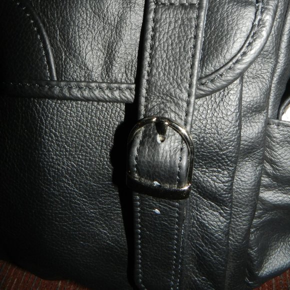 🆕Ameri Leather 3- Way Leather Backpack/Shoulder/Hand Bag Black NWT! - Picture 7 of 15